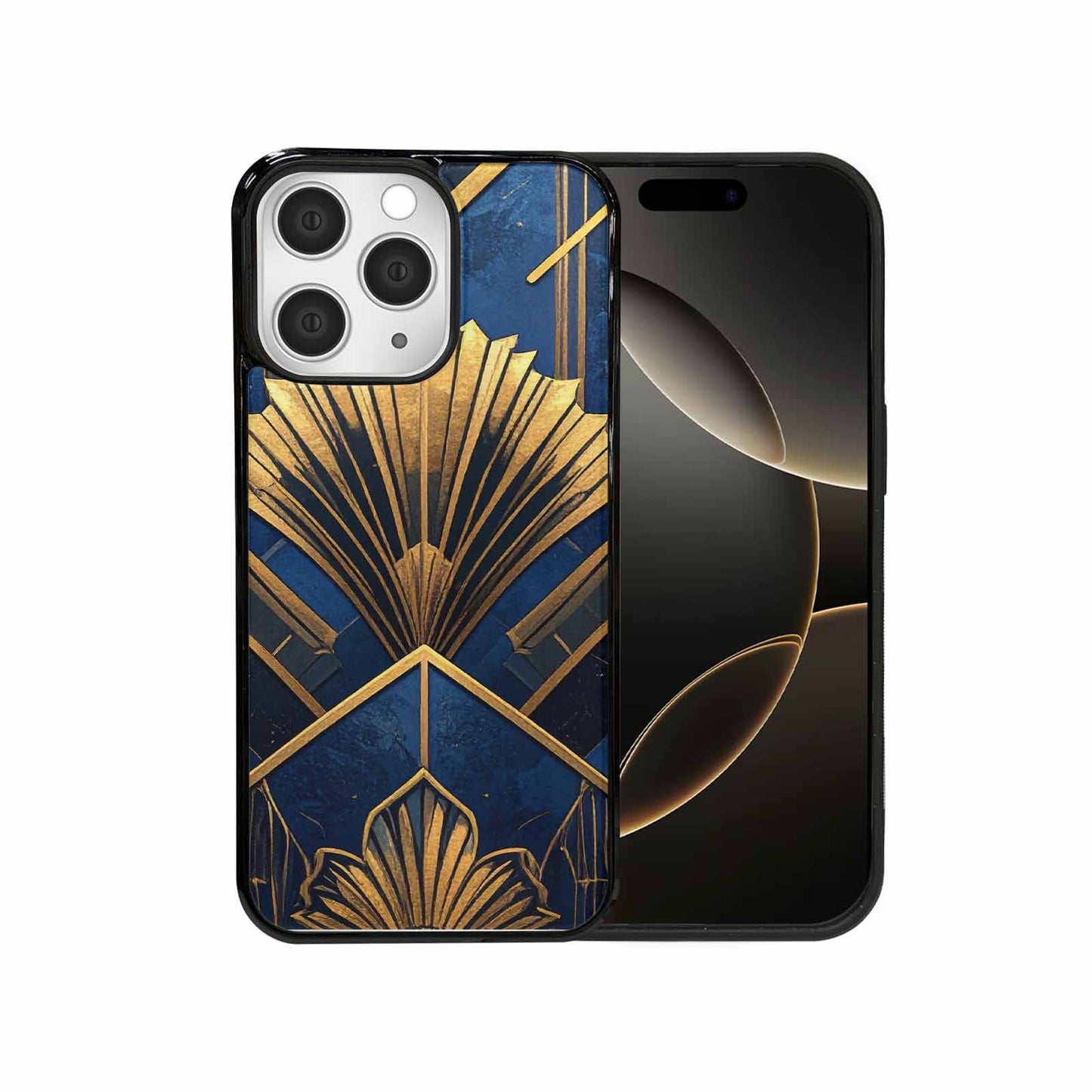 iPhone 15 Pro Max Case — Art Deco Illustration Pattern, Custom Printed Phone Case