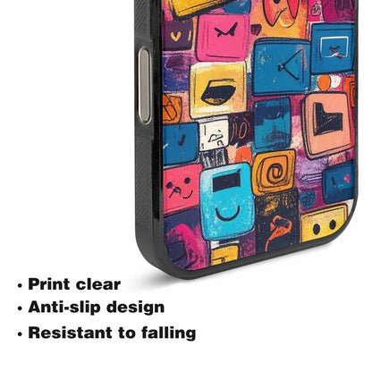iPhone 16 Pro Max Case — Hand Drawn Icon Doodle Pattern Hundreds, Original Design Phone Case