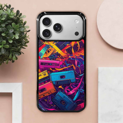 iPhone 17 Pro Max Case — Retro Cassette Tape Pattern Retro Vintage, Custom Designed Case Cover