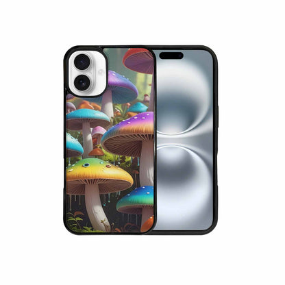 iPhone 16 Plus Case — Overlapping Endlessly No Empty Space Mushrooms, Custom Print Case Cover