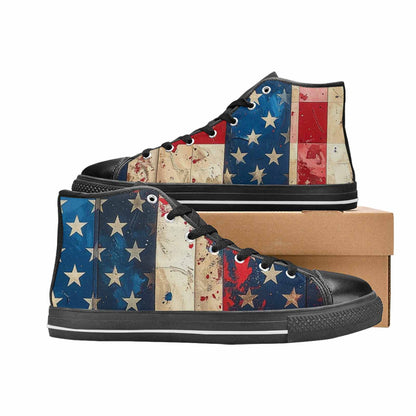 MEN'S American Flag Stars High Top Canvas Surreal Sneakers