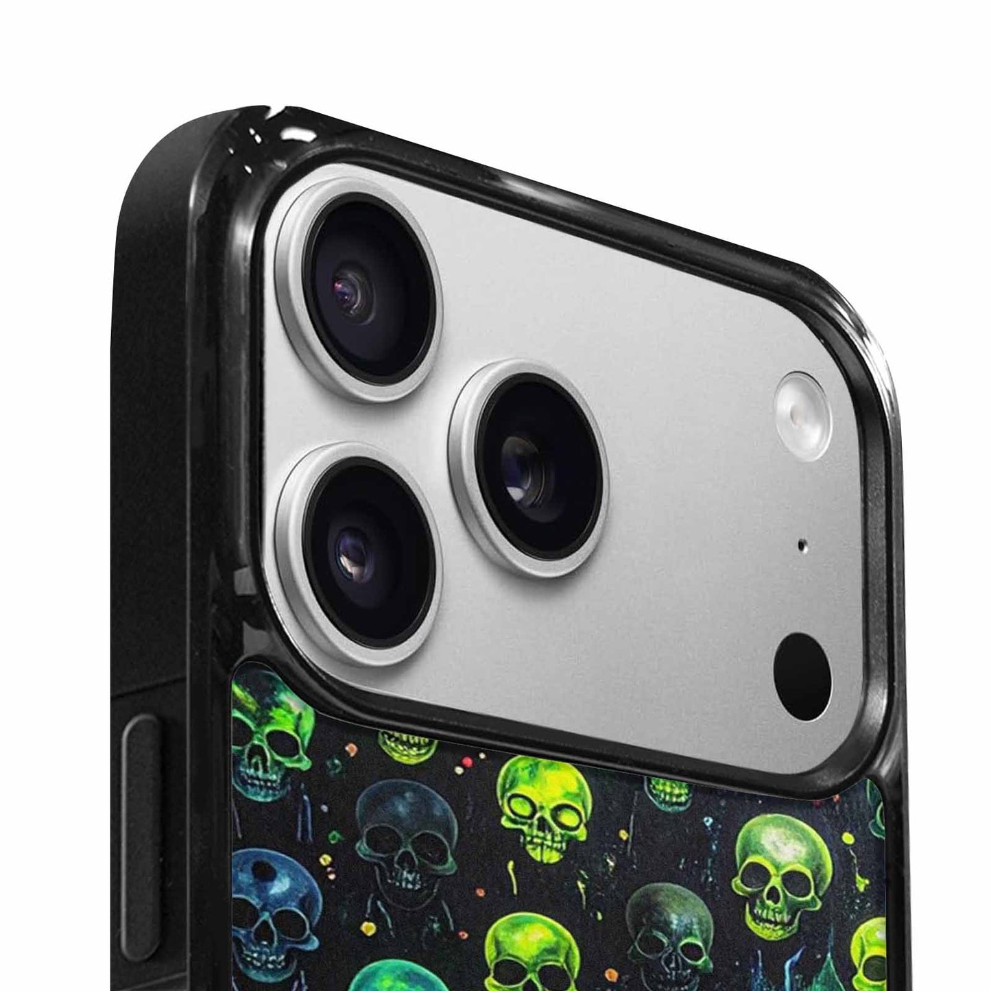 iPhone 17 Pro Max Case — Skeletons Neon Green Glowskele Original Art, Custom Phone Case
