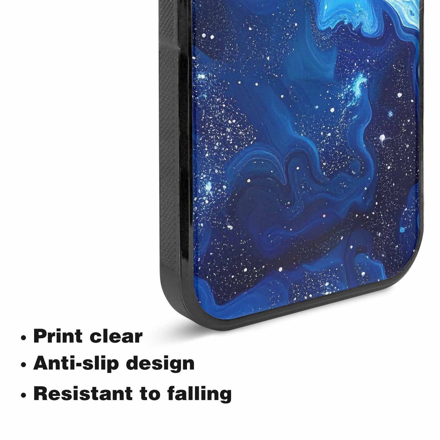 iPhone 15 Plus Case — Galaxy Art Blue Starfield Small Galaxy, Custom Printed Phone Case