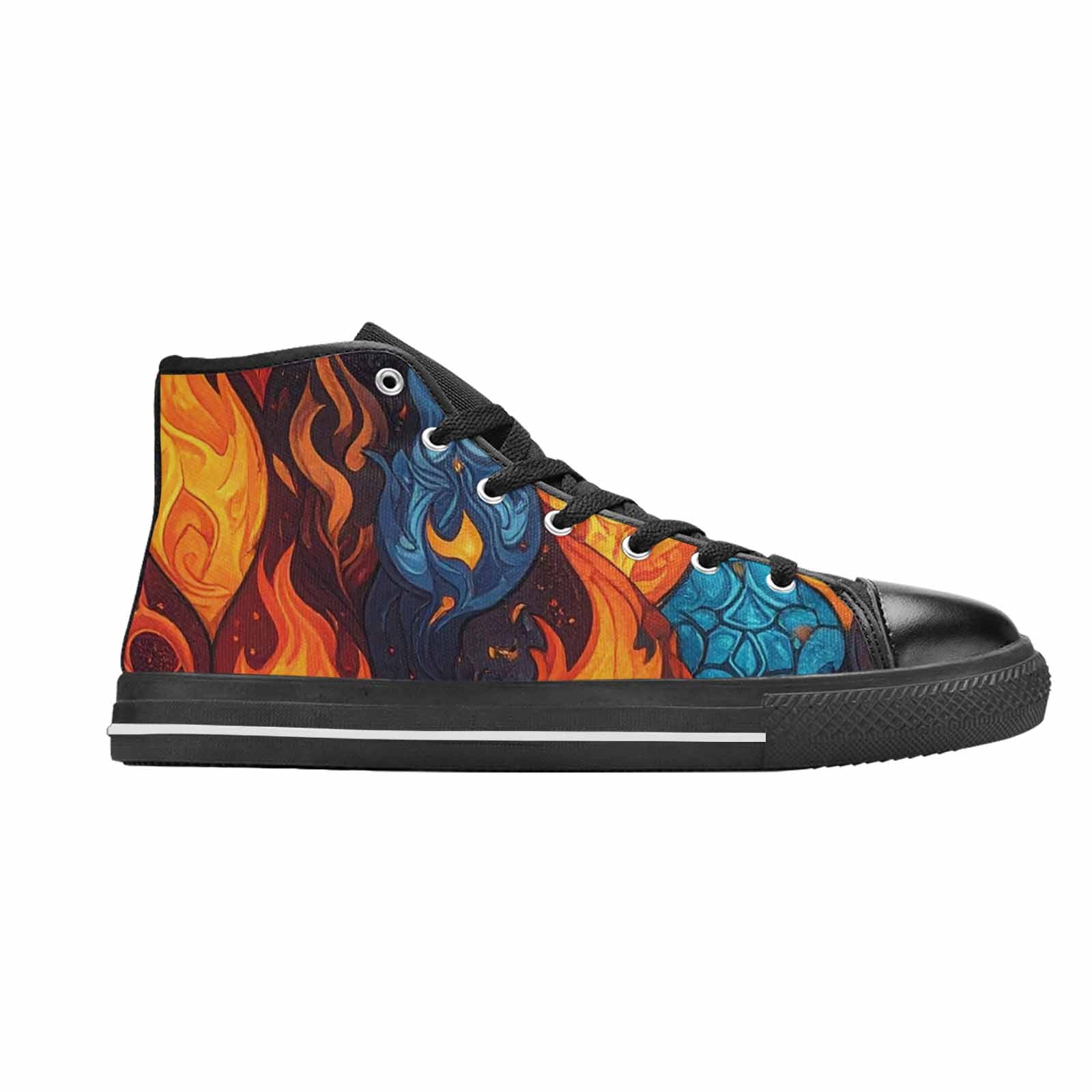 WOMEN'S Fire Flame High Top Canvas Y2K Sneakers