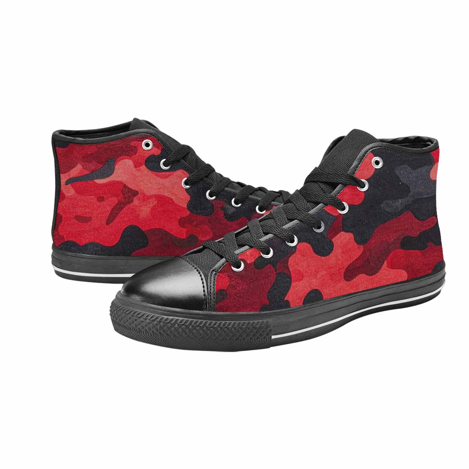 MEN'S Tactical Camo Red Black High Top Canvas Cottagecore Shoes