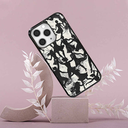 iPhone 15 Pro Max Case — Bold Dancing Figure Line Art Pattern, Custom Made Phone Cover