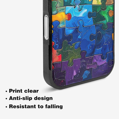 iPhone 16 Plus Case — Autism Puzzle Pieces Puzzle Piece Pattern, Customized Protective Case