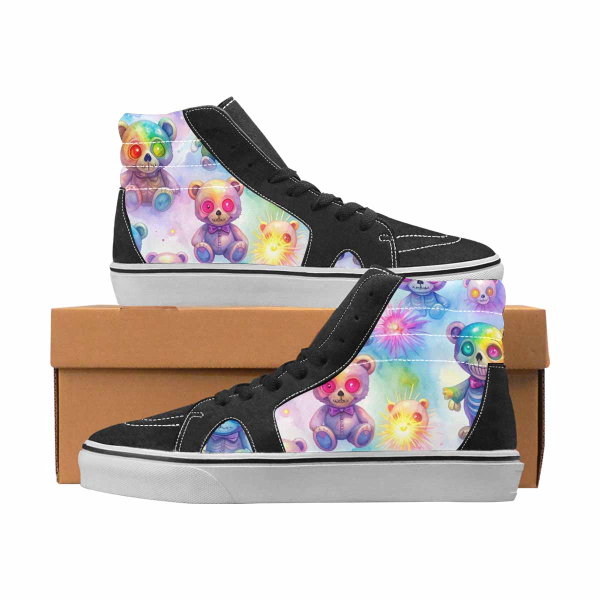 WOMEN'S Skulls High Top Canvas Wearable Art Y2K Limited Edition Sneakers