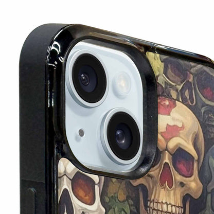 iPhone 15 Plus Case — Skulls Pattern Hundreds Of Sma, Custom Print Case Cover