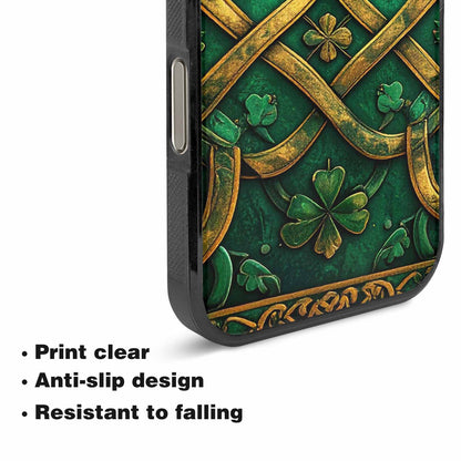 iPhone 16 Pro Case — Irish Celtic Knot Pattern Shamrocks Seamless, Original Design Phone Case