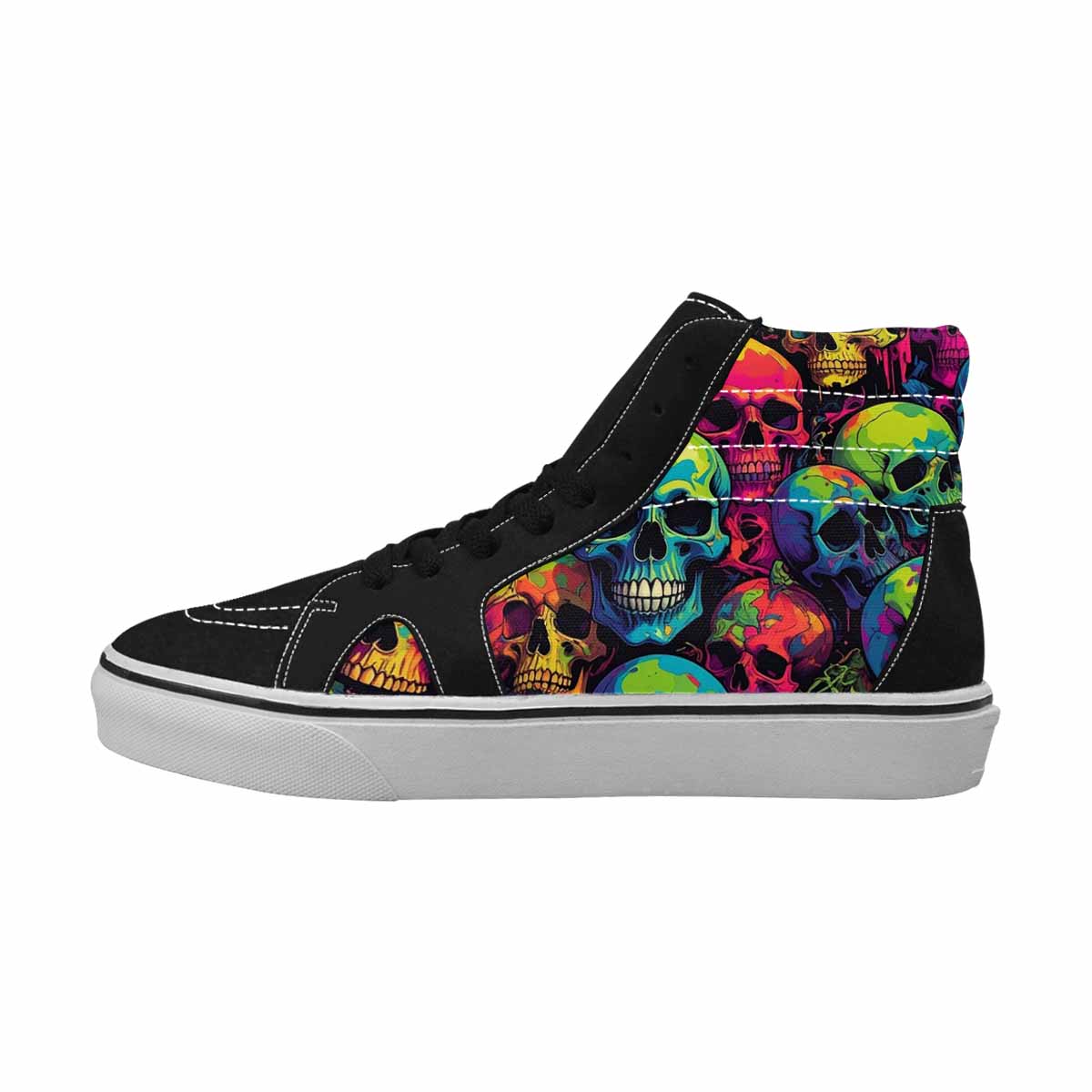 MEN'S 1000s Skulls Neon Camo High Top Canvas Kaleidoscope Sneakers