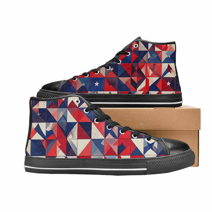 MEN'S American Flag Stars High Top Canvas Vivid Shoes