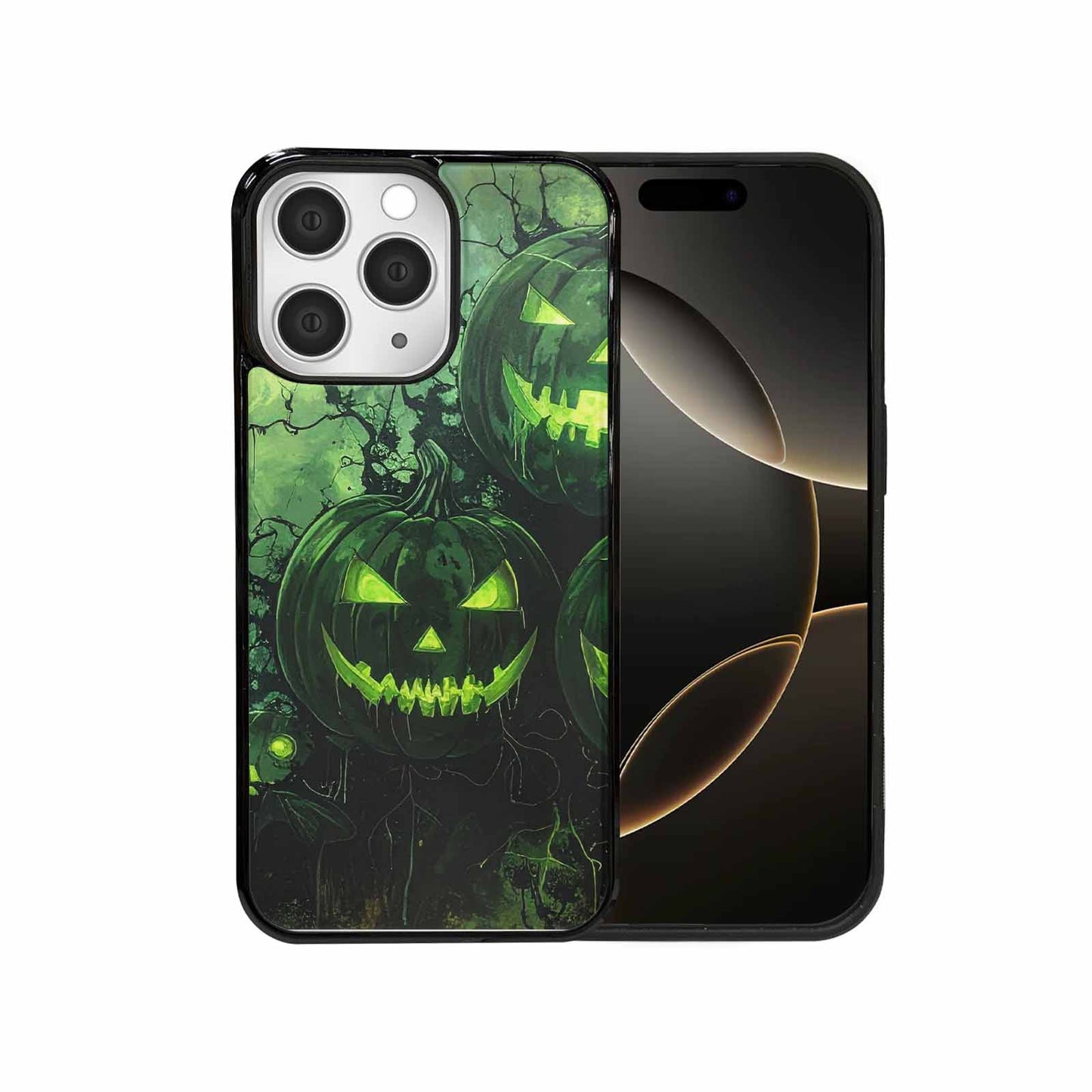 iPhone 15 Pro Max Case — Halloween Glowing Jackolantern Personalized Phone Cover, Custom Printed Phone Case