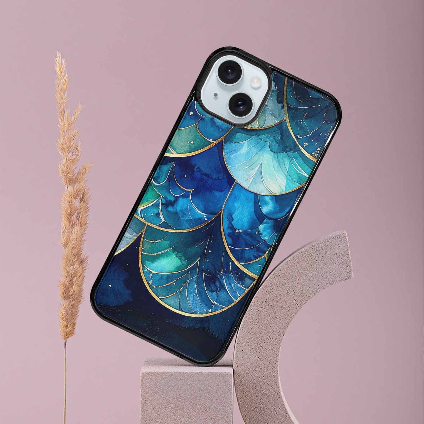 iPhone 15 Plus Case — Mermaid Scale Art Pattern, Custom Phone Case