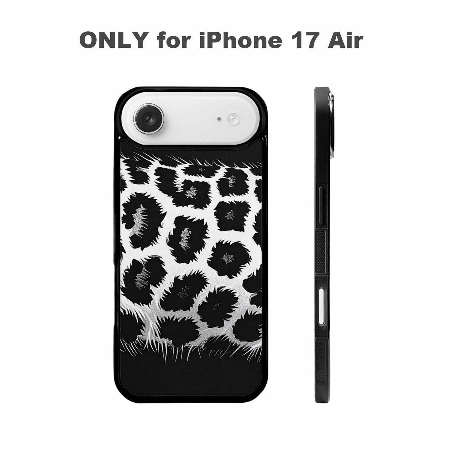 iPhone 17 Air Case — Leopard Print Black And White Animal, Custom Made Phone Cover