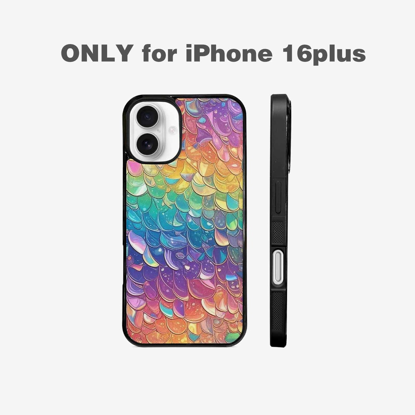 iPhone 16 Plus Case — Holographic Iridescent Shimmer Pattern Hundreds Of, Personalized Phone Case