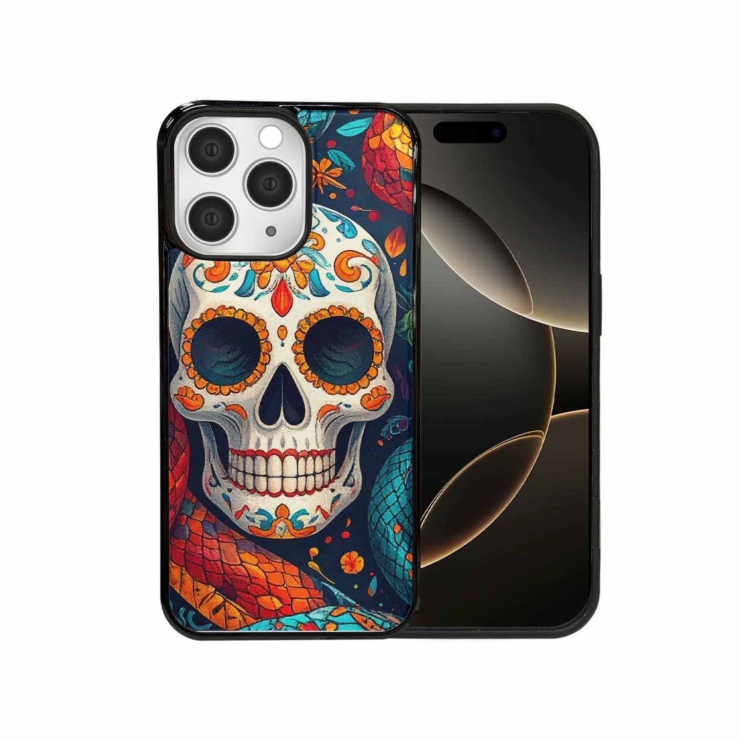 iPhone 15 Pro Max Case — Snake Skulls Print Alt Custom, Custom Art Phone Cover