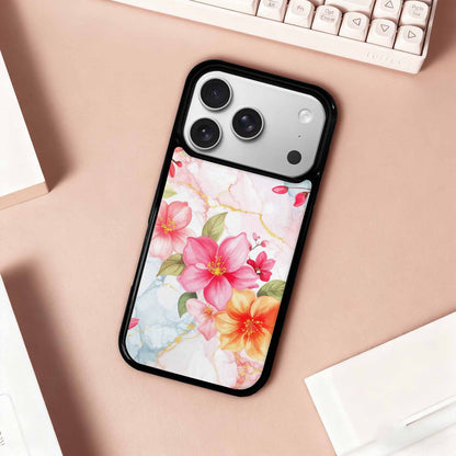 iPhone 17 Pro Case — Marble Floral, Custom Art Phone Cover