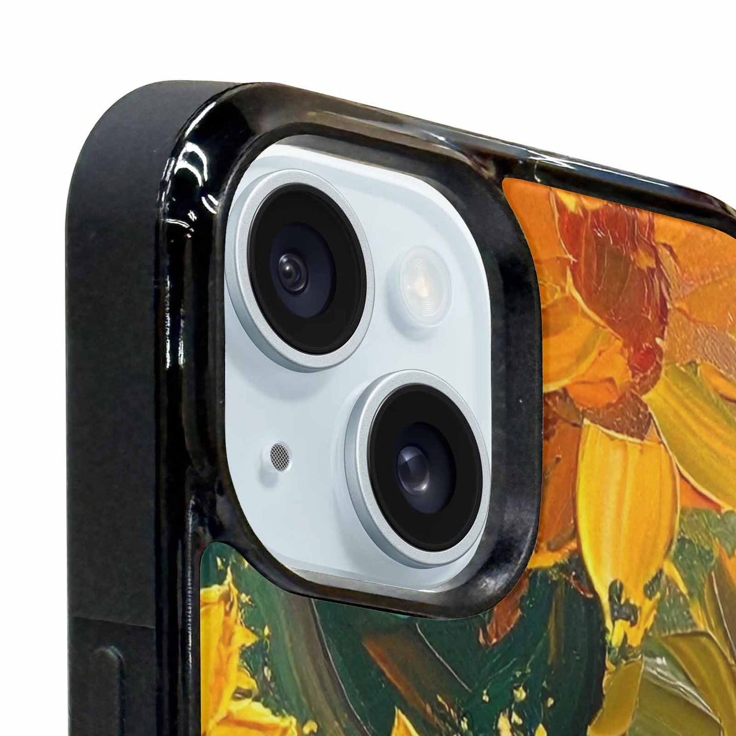 iPhone 15 Case — Impressionist Sunflower Brushstroke Pattern Hundreds Of, Custom Art Phone Cover