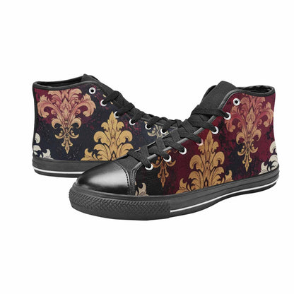 MEN'S Damask Ornamental Wallpaper High Top Canvas Grunge Custom Sneakers