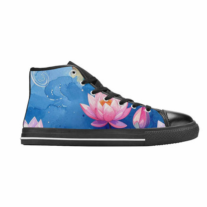 WOMEN'S Water Lilies Impressionist High Top Canvas Vivid Sneakers