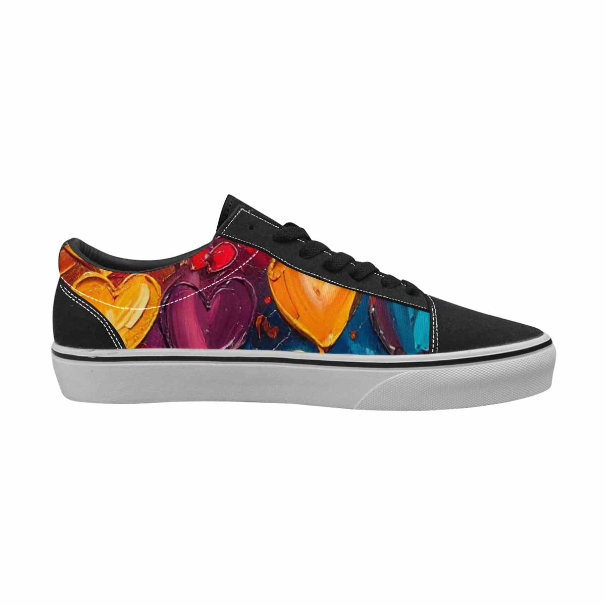 WOMEN'S Heart Burst Lace-Up Canvas Melting Art Sneakers