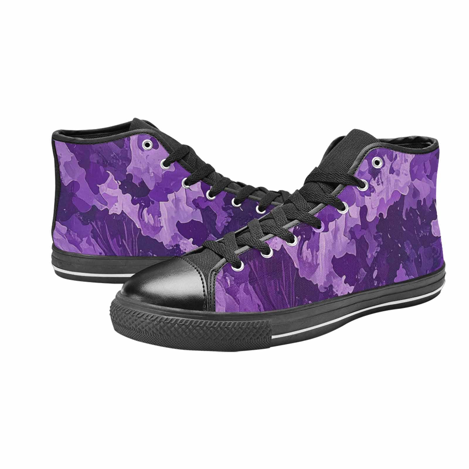 WOMEN'S Military Camouflage Blotch High Top Canvas Vibrant Chaos Shoes