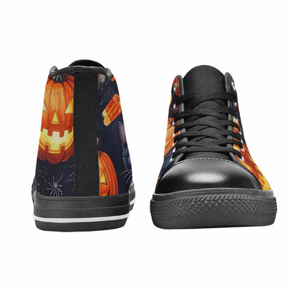 WOMEN'S Halloween High Top Canvas Grunge Custom Sneakers
