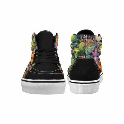 MEN'S Aliens High Top Canvas Melting Art Custom Sneakers