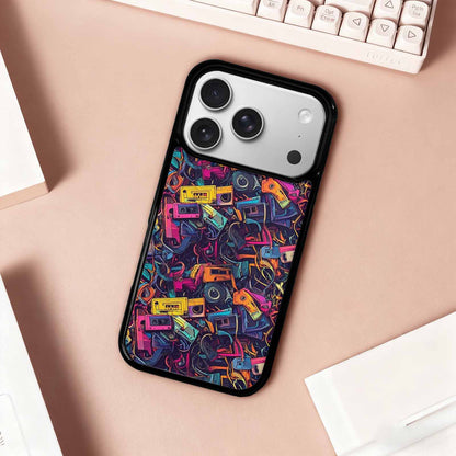 iPhone 17 Pro Case — Retro Cassette Tape Pattern Hundreds Retro, Custom Phone Case