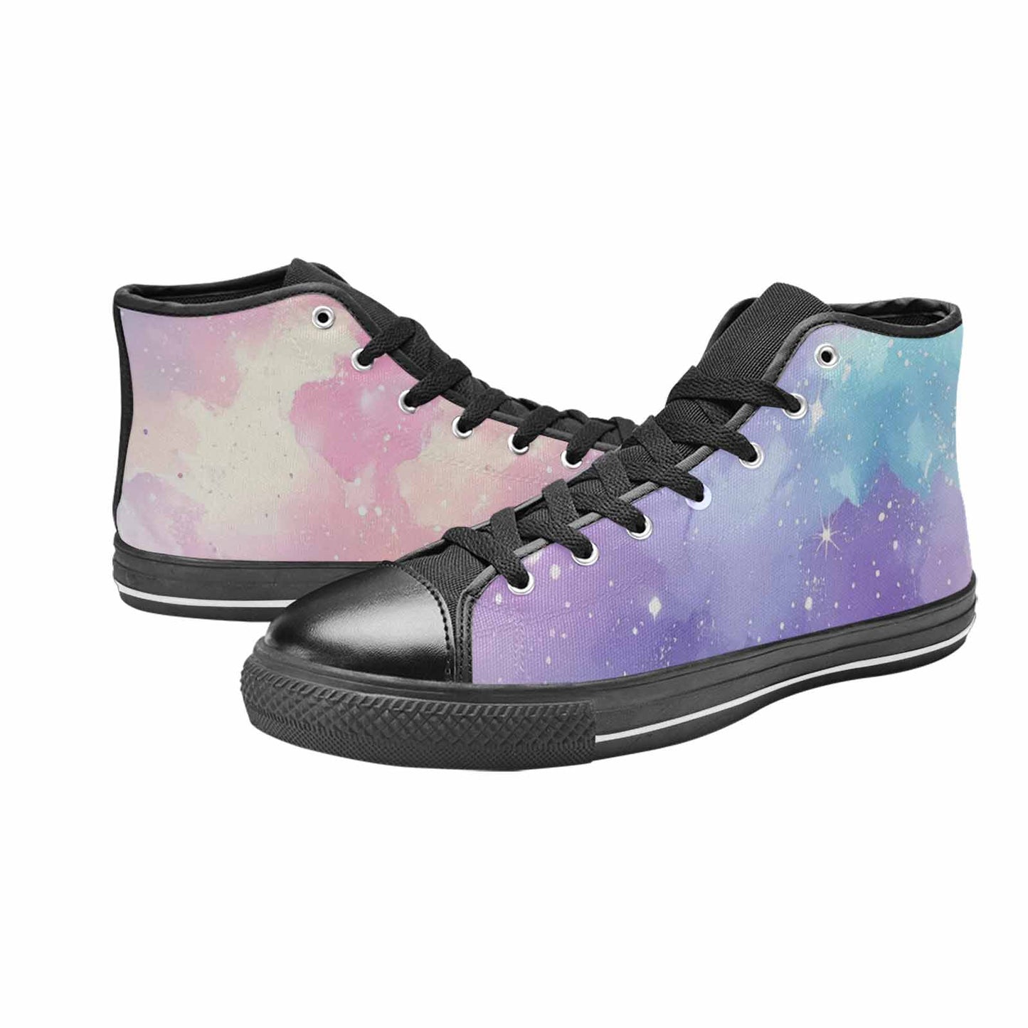 WOMEN'S Galaxy Art - High Top Canvas Grunge Custom Sneakers