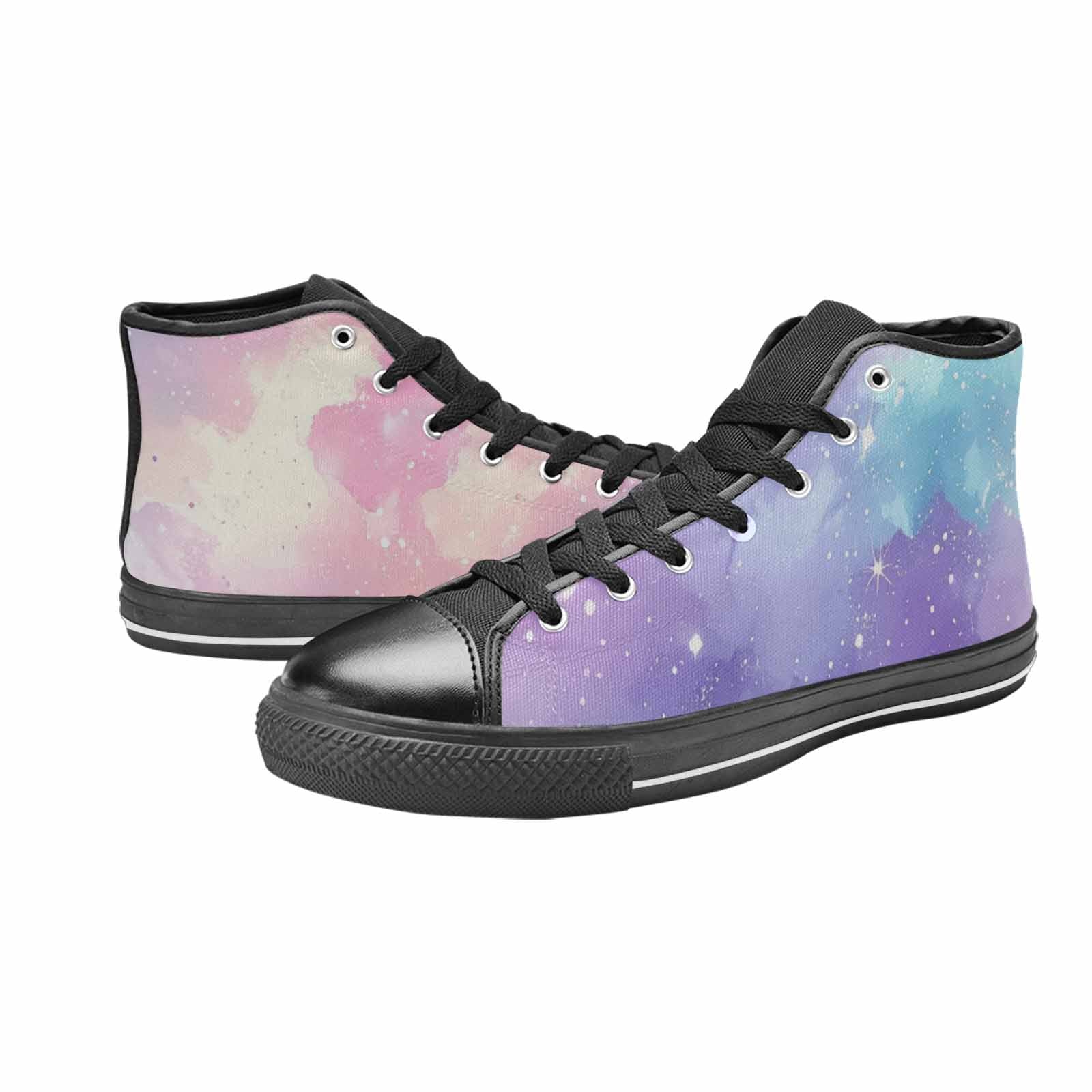 WOMEN'S Galaxy Art - High Top Canvas Grunge Custom Sneakers