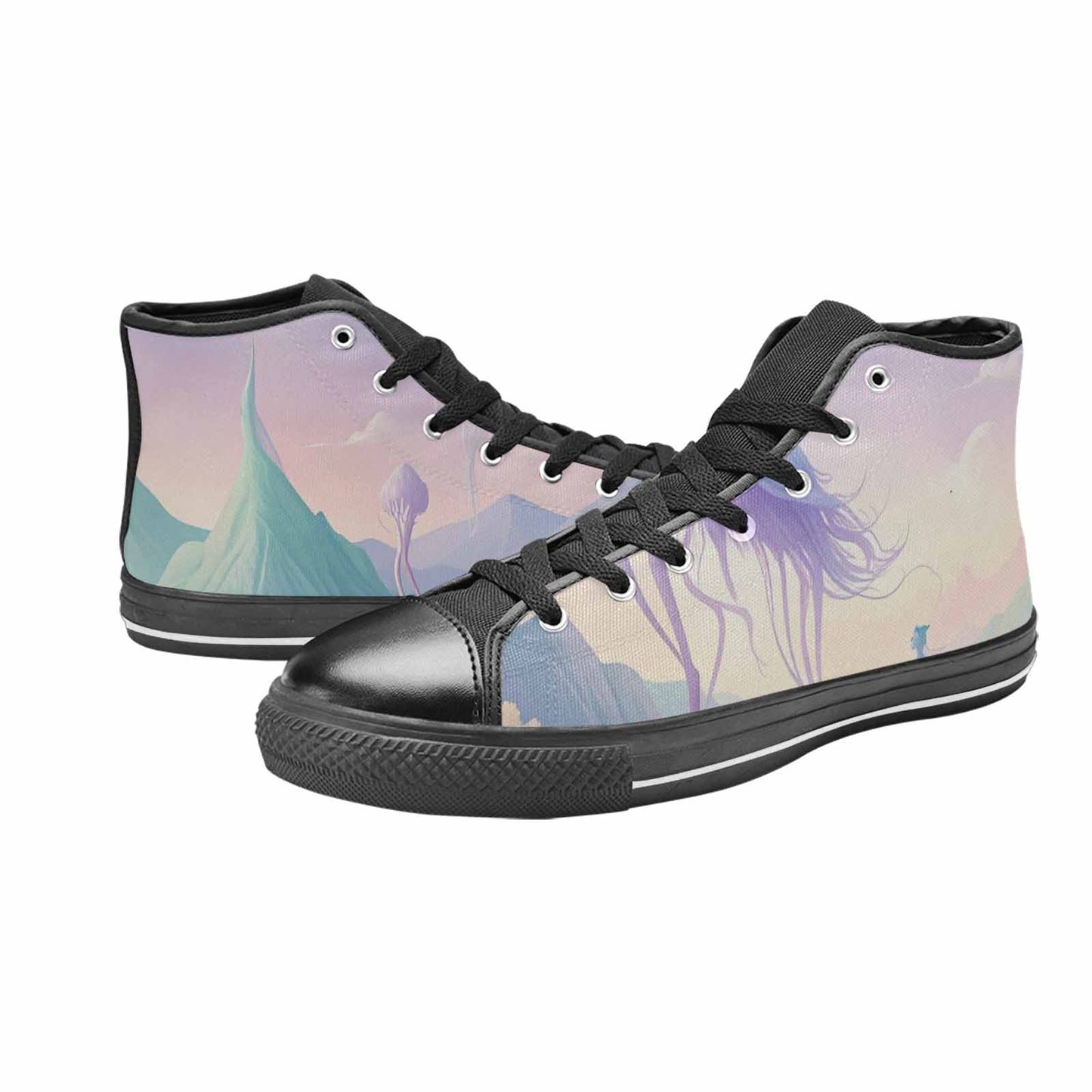 WOMEN'S Surrealist Dreamscape High Top Canvas Aesthetic Shoes