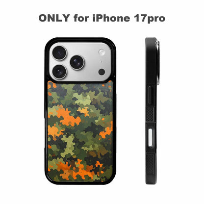 iPhone 17 Pro Case — Small Military Camouflage Blotch Pattern Camo, Unique Phone Case Design