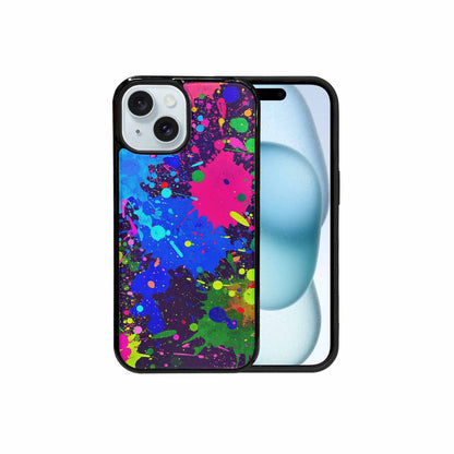 iPhone 15 Case — Neon Paint Splatter Custom, Custom Print Case Cover