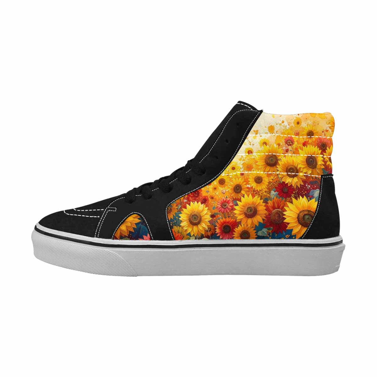 MEN'S Sunflower Burst High Top Canvas Vibrant Chaos Sneakers