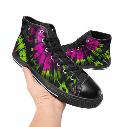 MEN'S Acid Wash Tie Dye Neon High Top Canvas Neon Fantasy Sneakers
