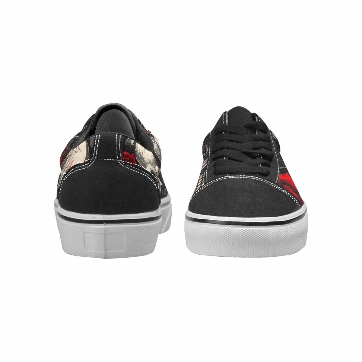 WOMEN'S Skull Roses Lace-Up Canvas Melting Art Custom Sneakers