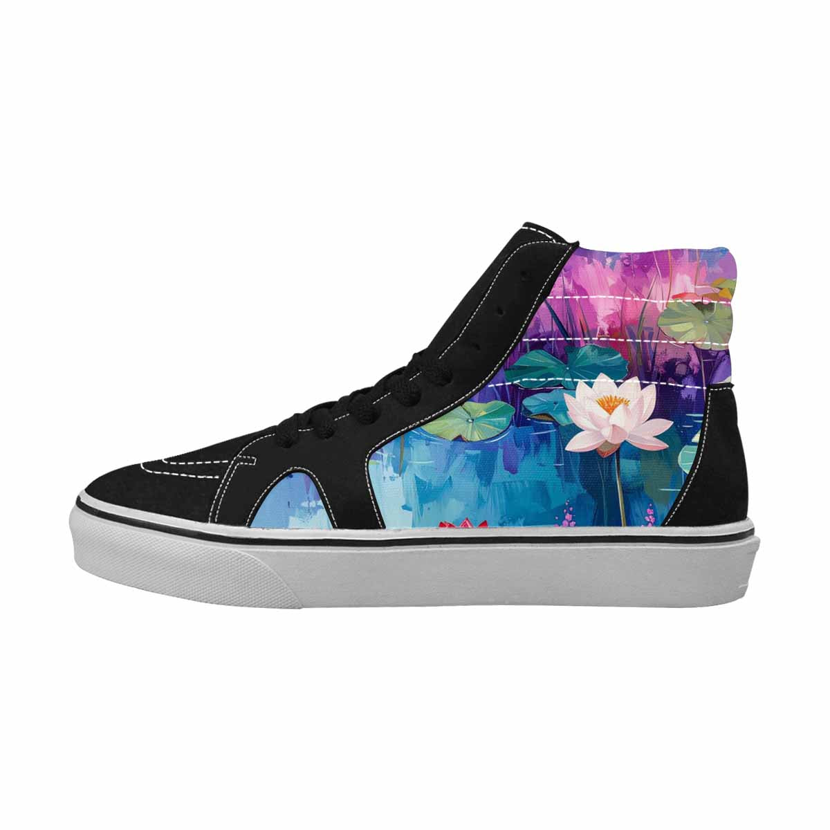 WOMEN'S Monet-Style Impressionist Water High Top Canvas Surreal Shoes