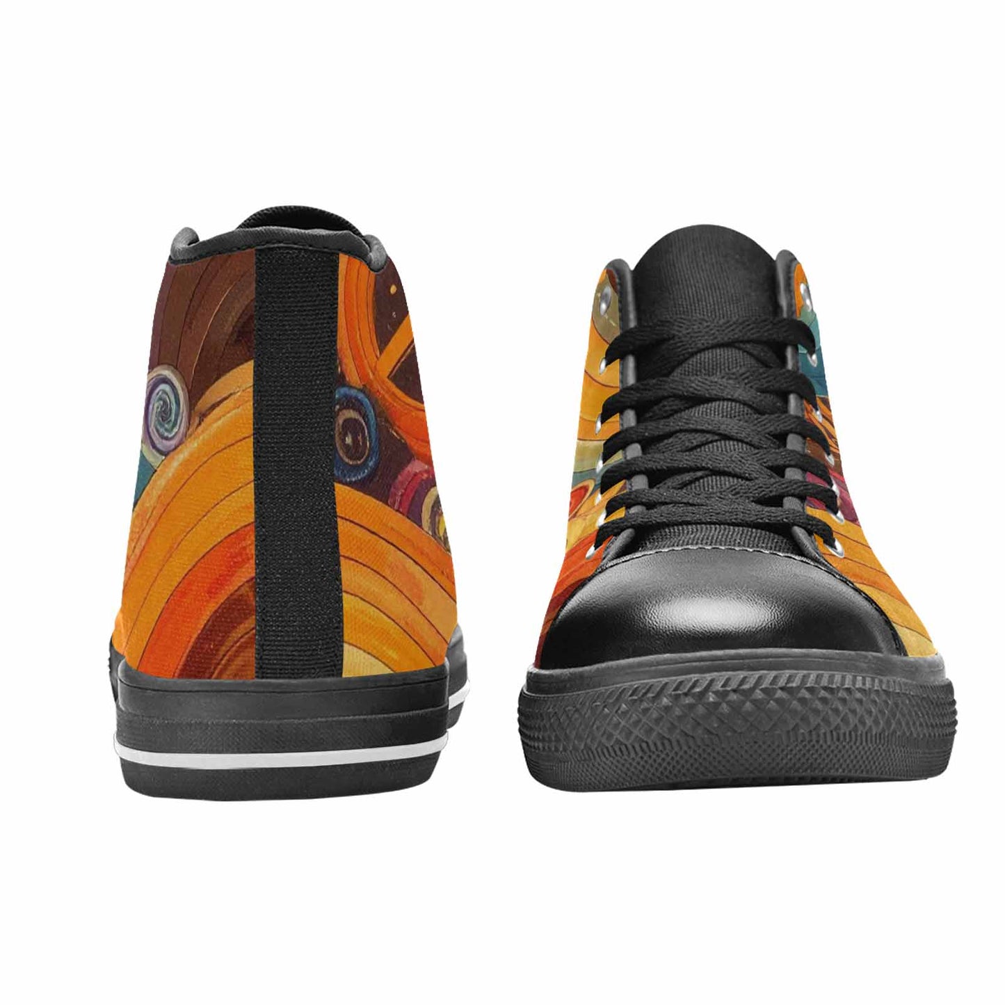 WOMEN'S Groovy 70S Peace High Top Canvas Grunge Custom Shoes