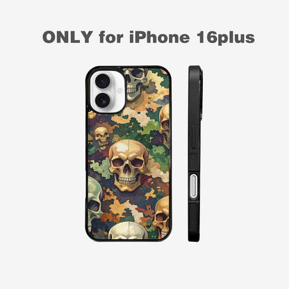 iPhone 16 Plus Case — Skulls Camoskulls Pattern Hu A0j, Custom Printed Phone Case
