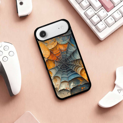 iPhone 17 Air Case — Distressed Horror Spider Web Original Art, Unique Phone Case Design
