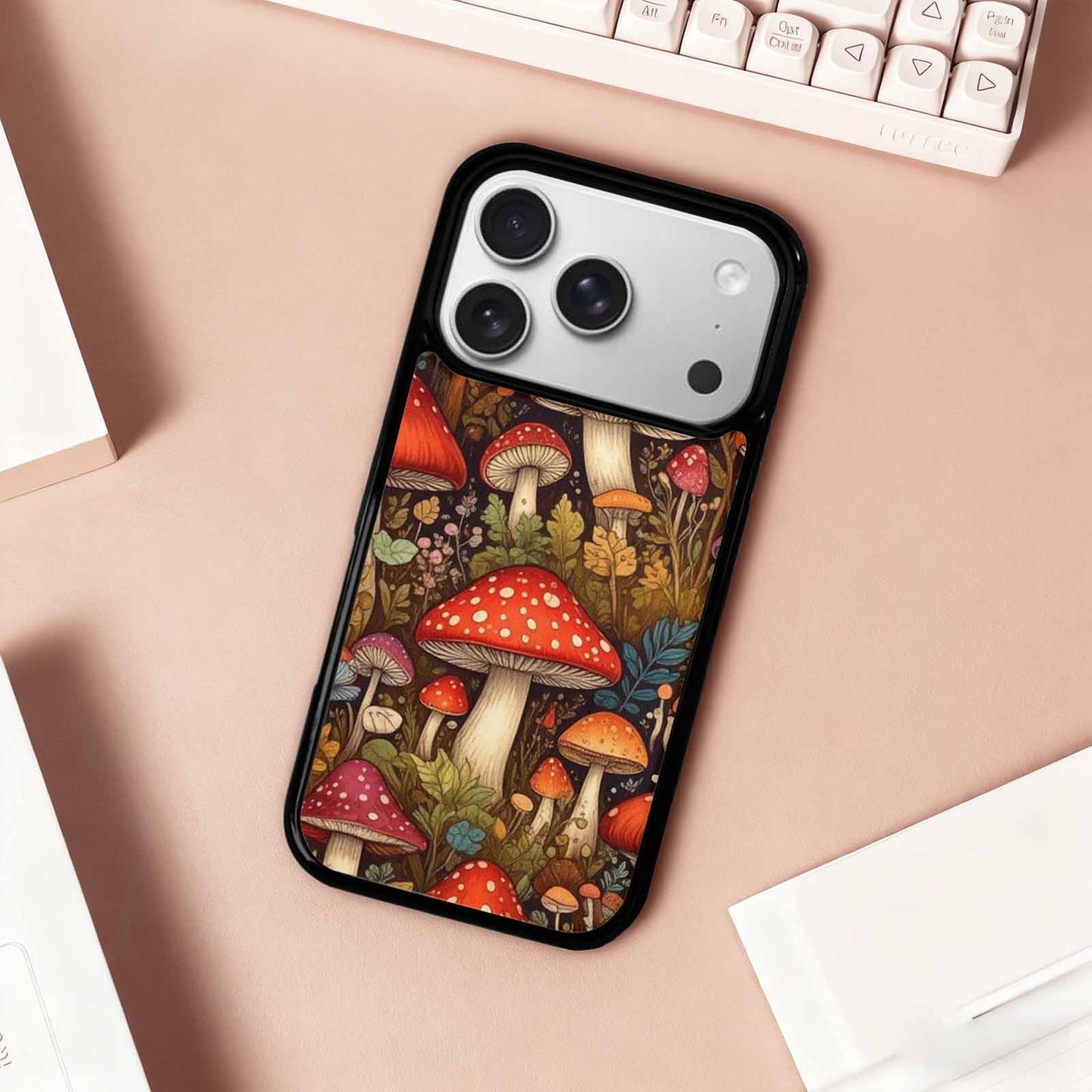 iPhone 17 Pro Case — Small Mushroom Pattern Randomly Varying Original, Original Design Phone Case