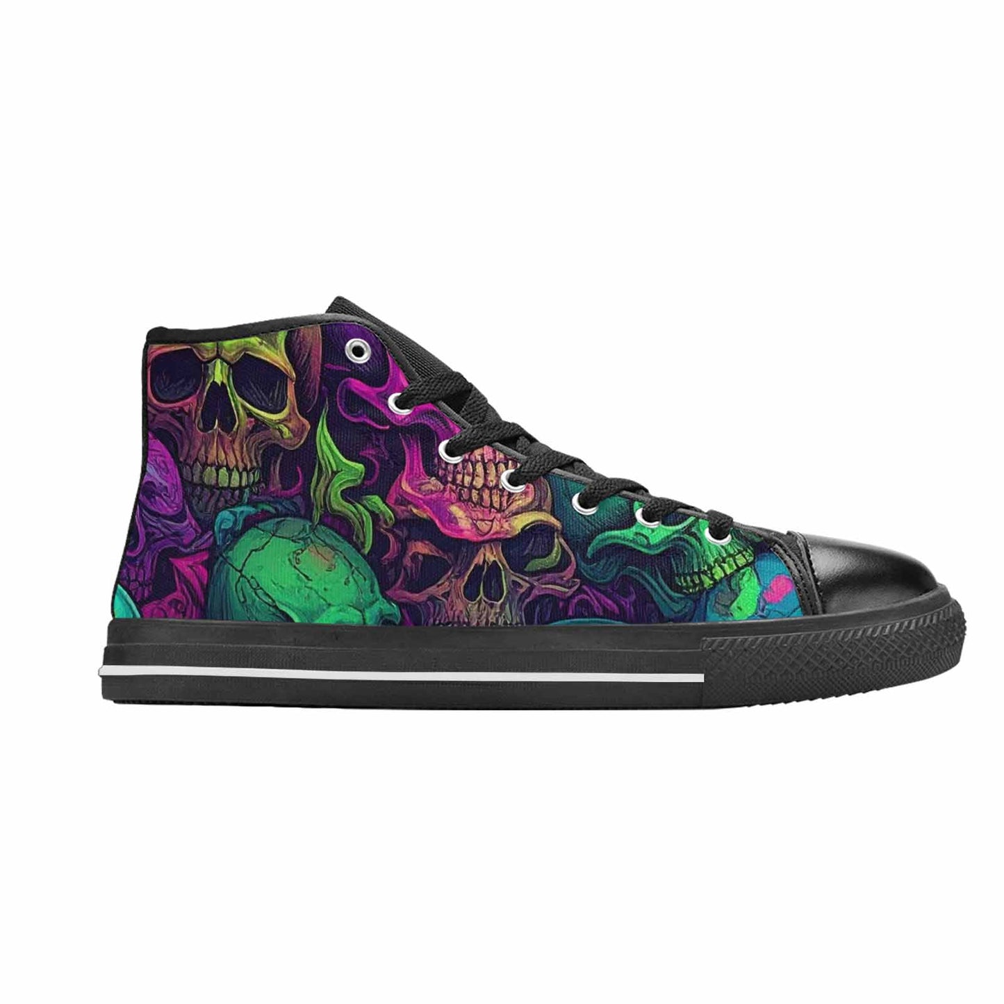MEN'S Skulls - Neon High Top Canvas Dark Academia Shoes