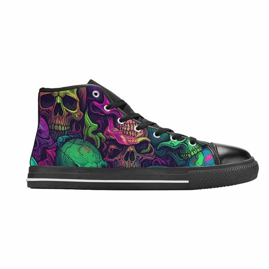 MEN'S Skulls - Neon High Top Canvas Dark Academia Shoes