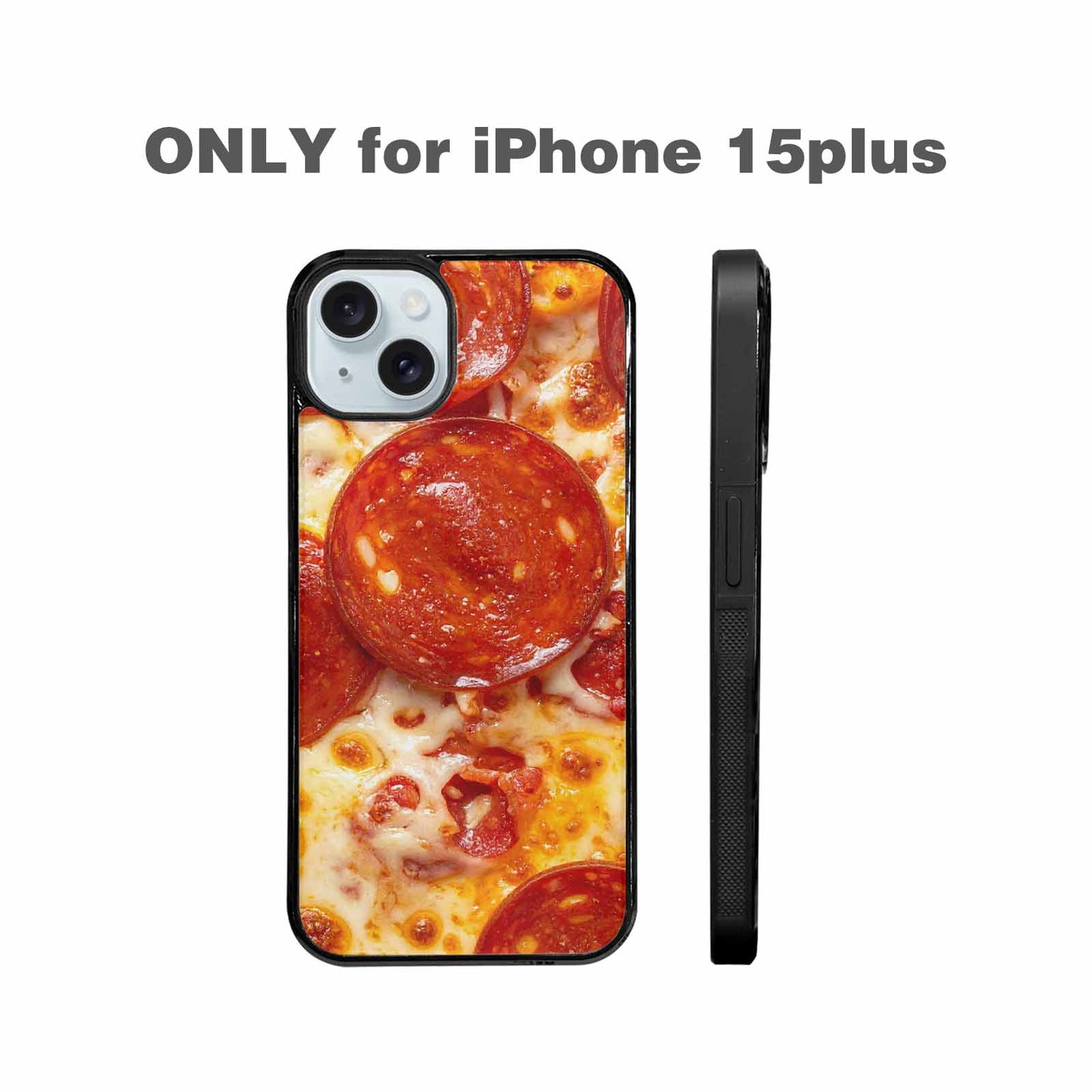 iPhone 15 Plus Case — Pepperoni Pizza Print, Custom Printed Phone Case