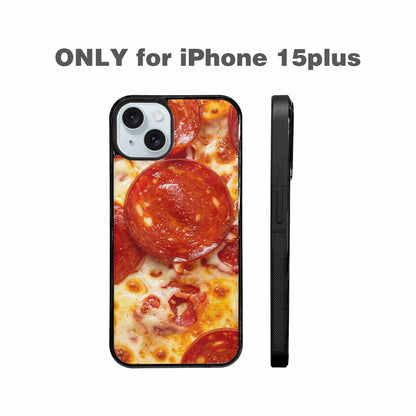 iPhone 15 Plus Case — Pepperoni Pizza Print, Custom Printed Phone Case
