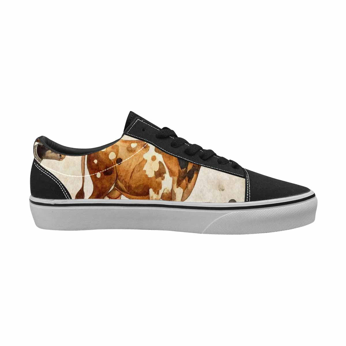 MEN'S Cow Animal Print Canvas Lace-Up Vibrant Chaos Custom Shoes