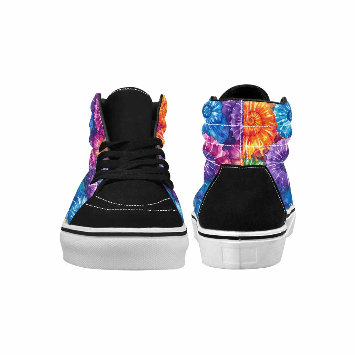 WOMEN'S Tie Dye Swirl High Top Canvas Neon Fantasy Sneakers