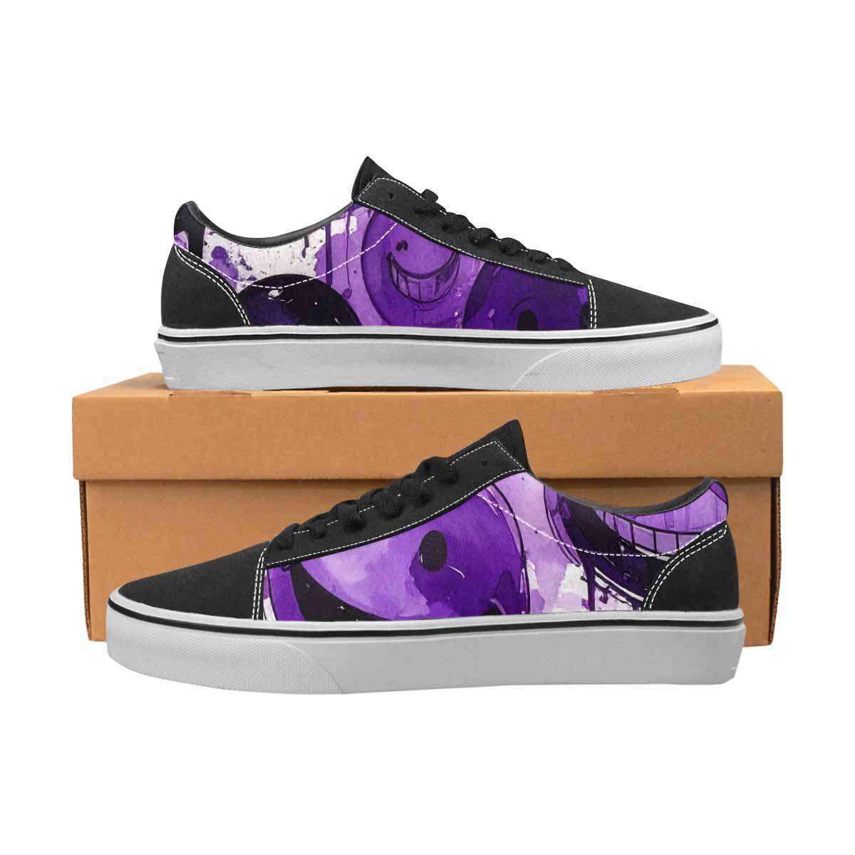 WOMEN'S Melting Moon Smiley Lace-Up Canvas Vivid Sneakers